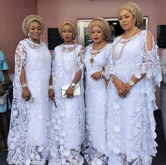 White Lace Gown Styles for Burial