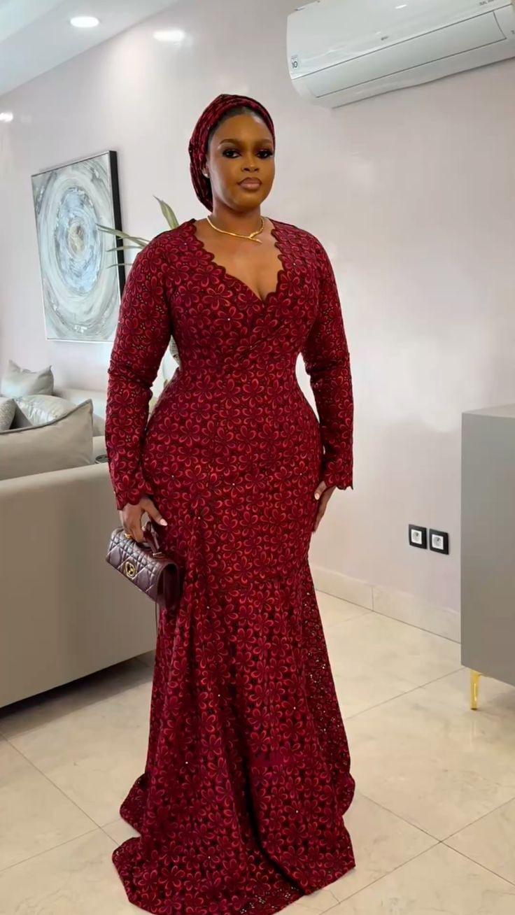 Simple Gown Styles With Lace Material