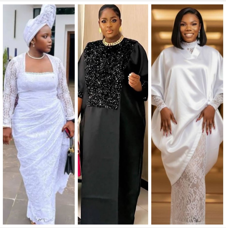 White Lace Gown Styles for Burial