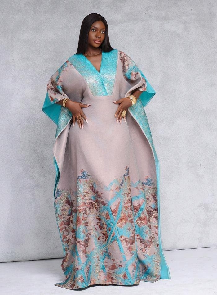 Silk Bubu Gown Styles for Slim Ladies 