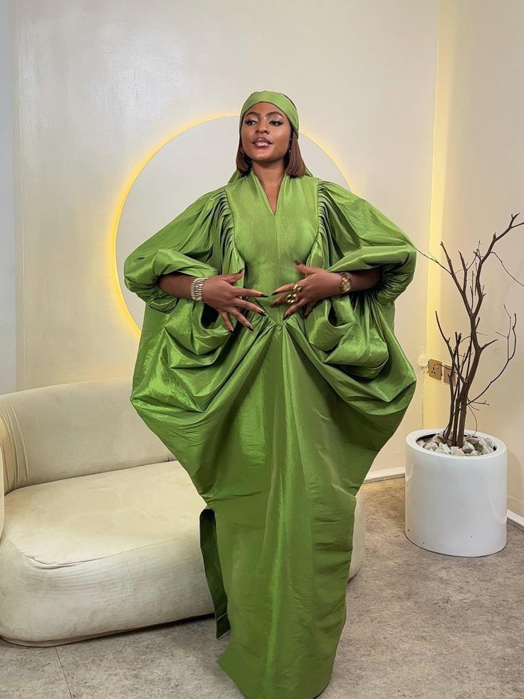 Silk Bubu Gown Styles for Slim Ladies 
