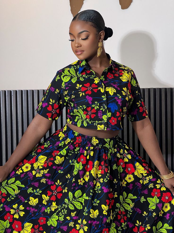 Ankara crop top and skirt