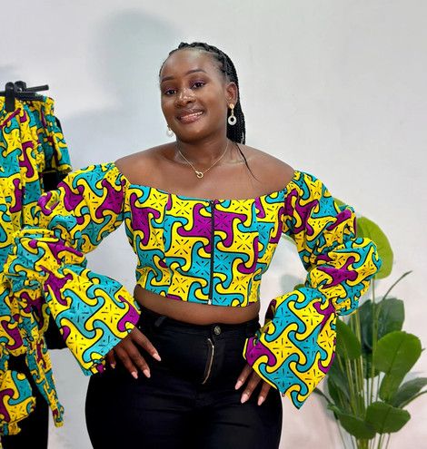 Ankara crop top styles for weddings ​
