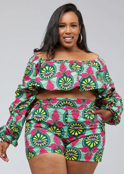 Ankara crop top styles for weddings ​