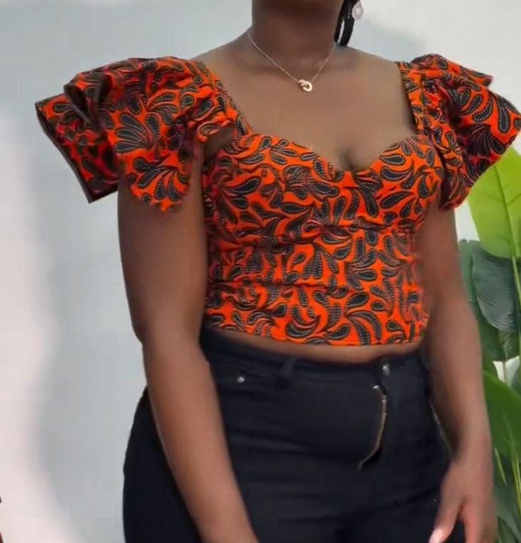 LATEST ANKARA CROP TOP STYLE