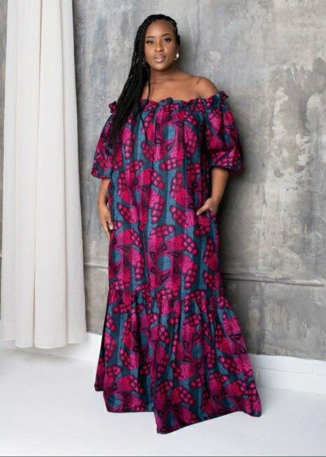 Off-Shoulder Ankara Bubu Gown Ideas