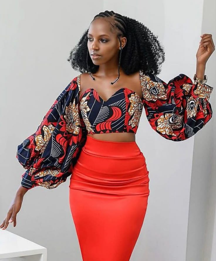 Ankara crop top and skirt