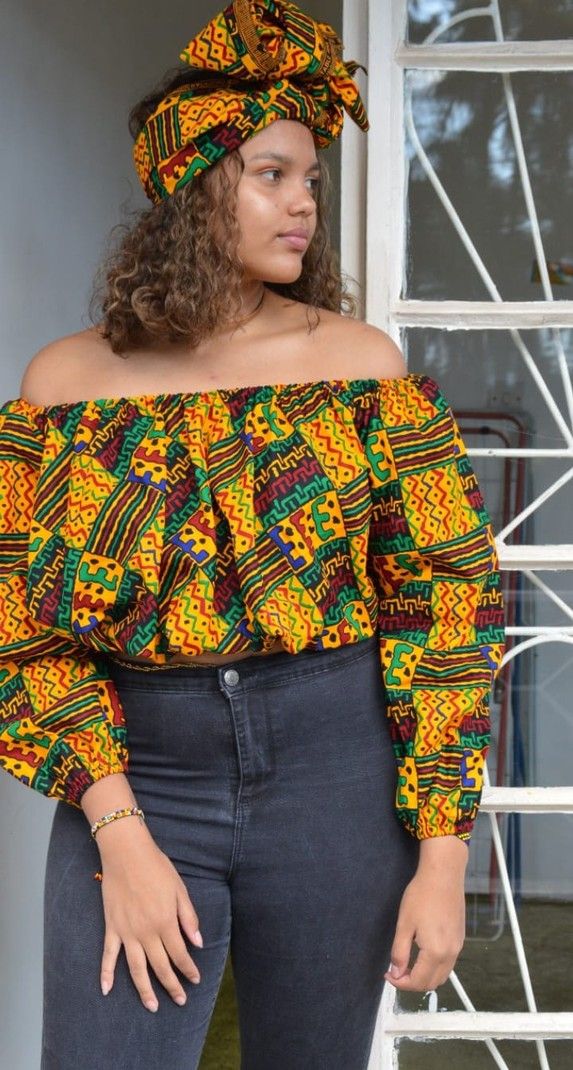 Ankara crop top styles for weddings ​