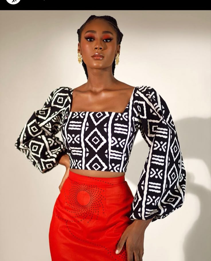 LATEST ANKARA CROP TOP STYLE