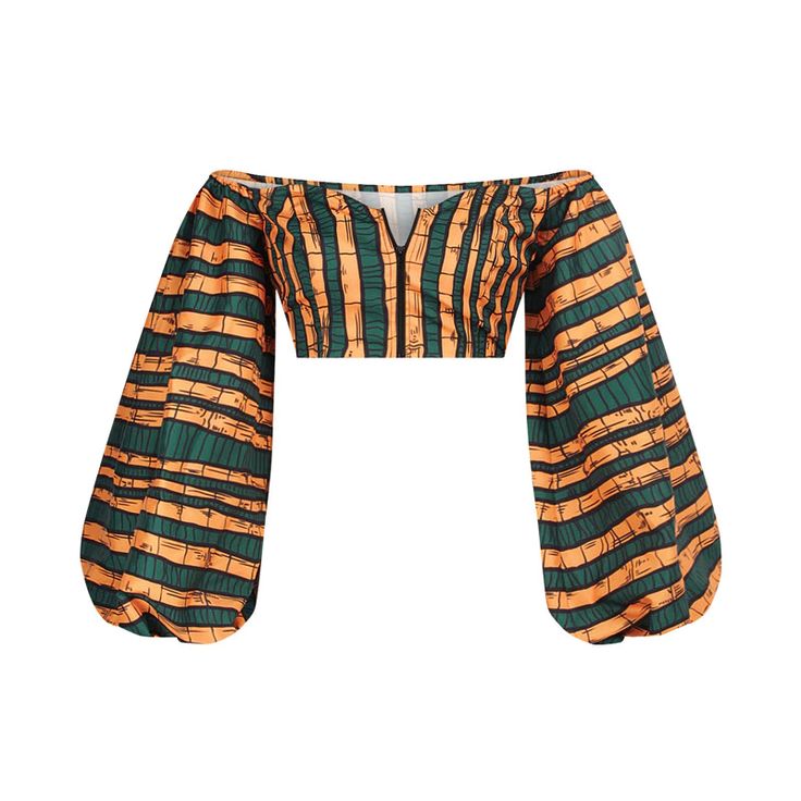 Ankara crop top styles with material ​