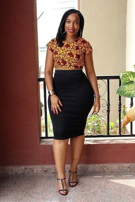Ankara crop top and skirt
