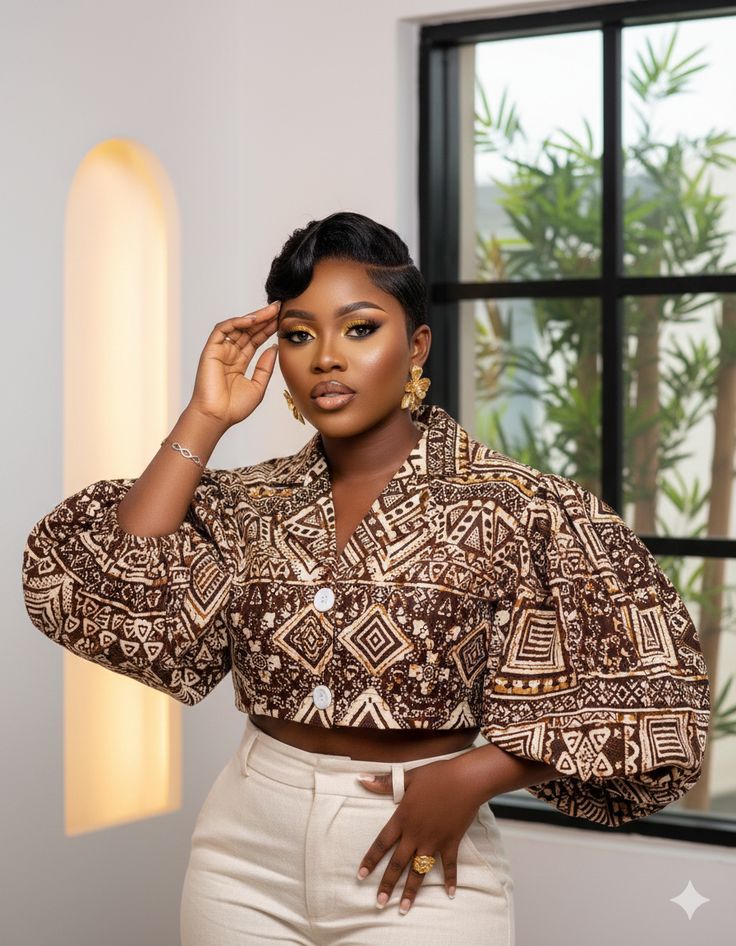 Latest Ankara crop top styles for ladies