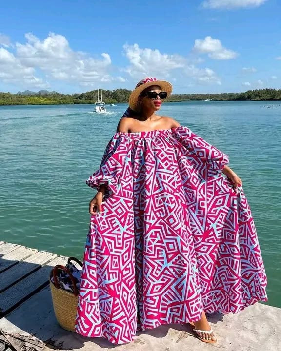 Off-Shoulder Ankara Bubu Gown Ideas