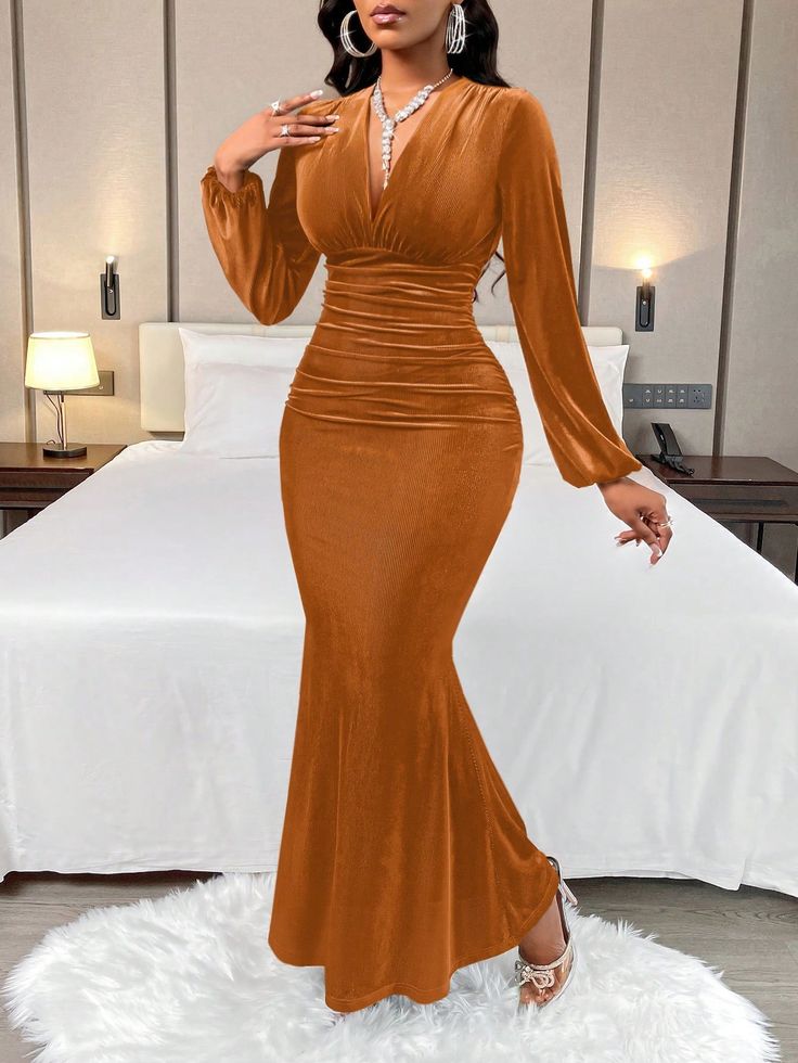 Latest Crepe Material Styles for Long Gowns
