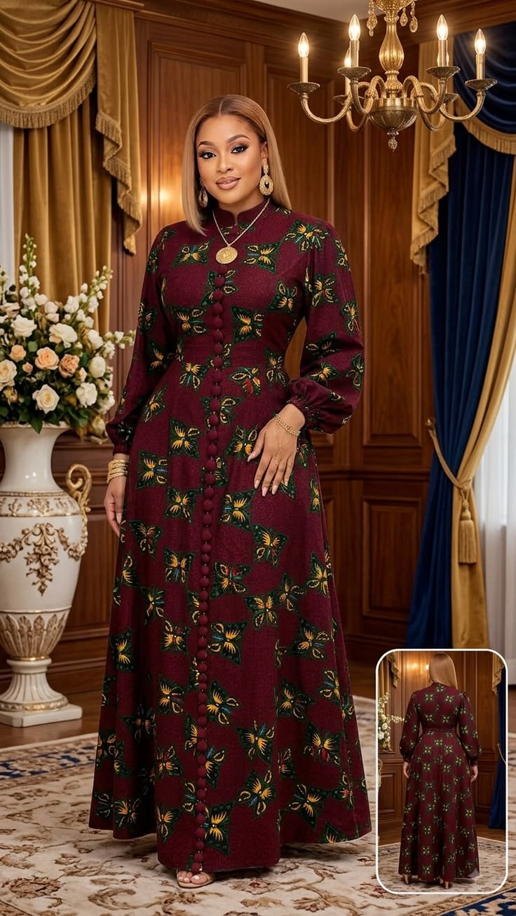 Full Coverage Gown with Vintage Materials 