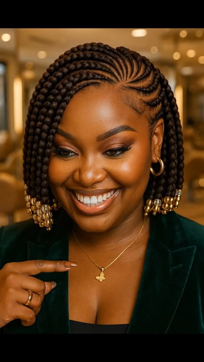 Bob Brazilian Wool Hairstyles with Beads