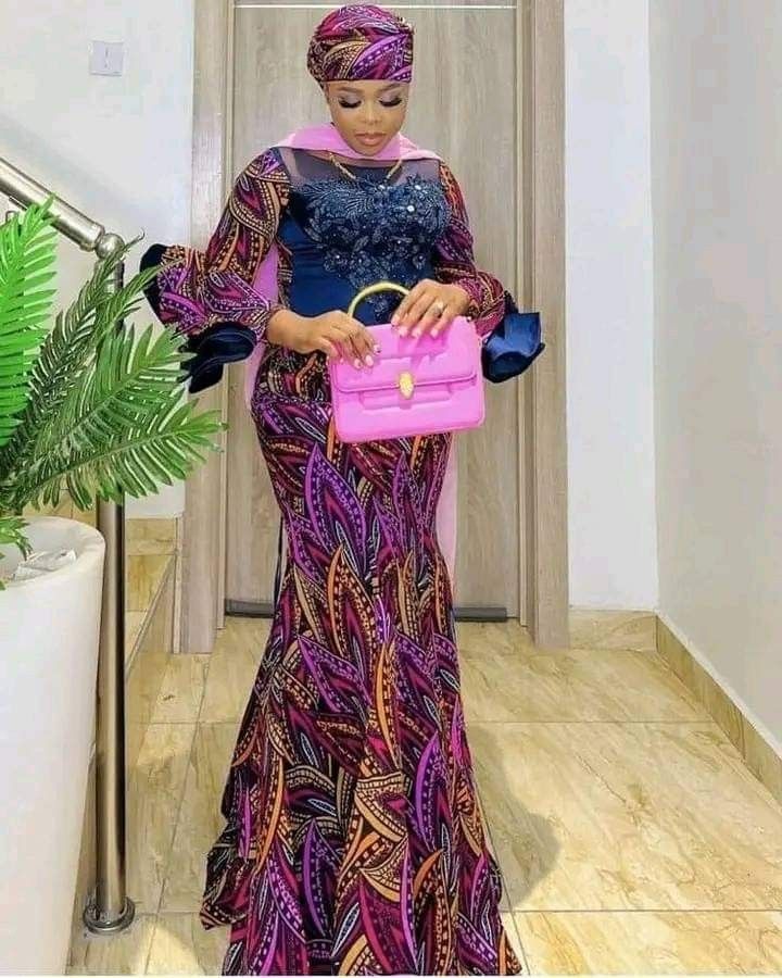 Elegant Ankara Long Gowns with Sleeves