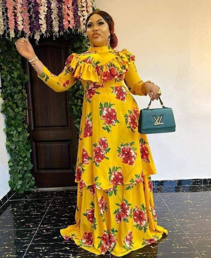 Beautiful Flower Material Gown Ideas