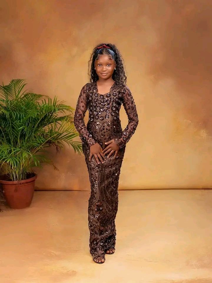 Simple Lace Gown for Girl Child