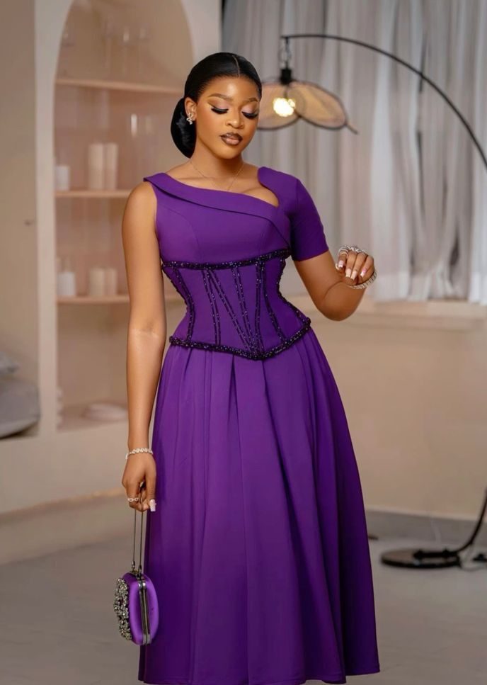 Latest Crepe Material Styles for Long Gowns