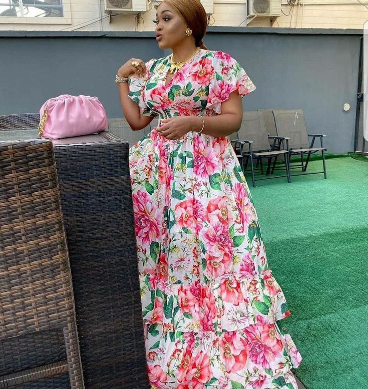 Long Gown Flower Material Ideas