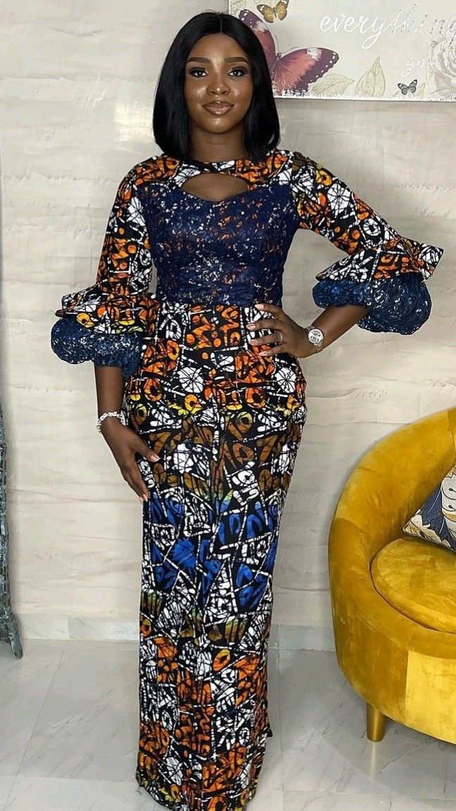 Elegant Ankara Long Gowns with Sleeves
