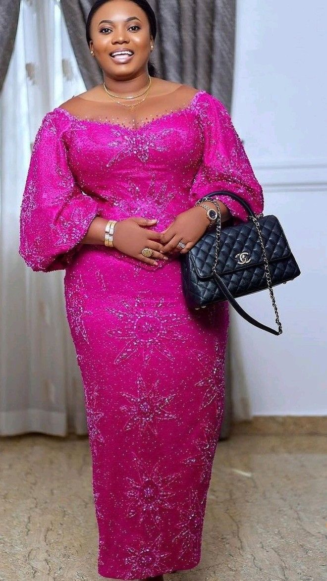 Latest Lace Styles for Plus Size Ladies in Nigeria ​