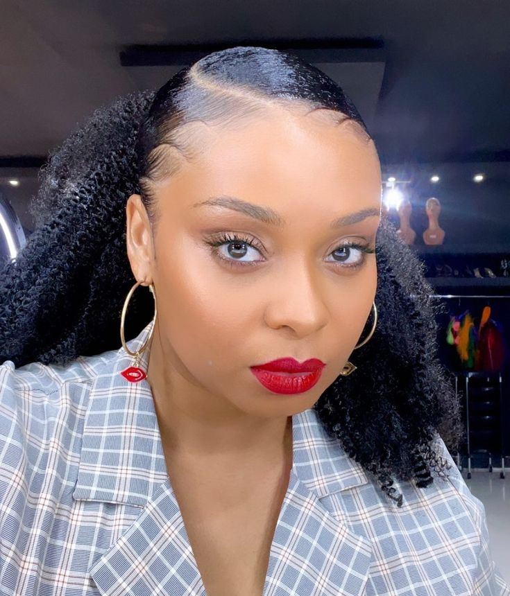 Long Packing Gel Hairstyles with Kinky