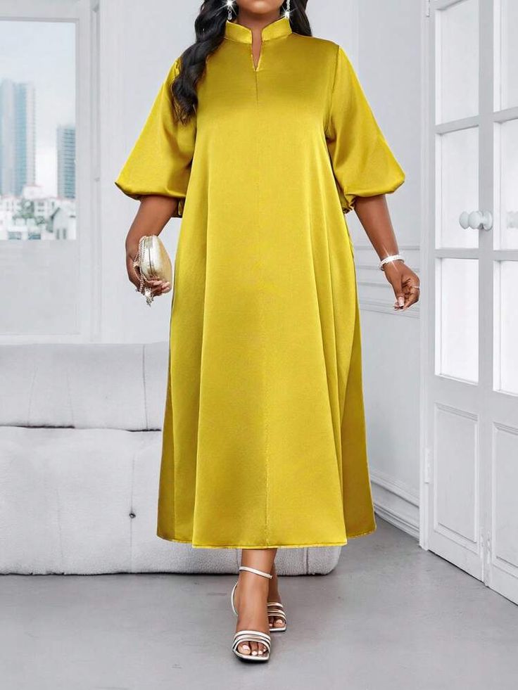 Plain Material Styles for Long Gown