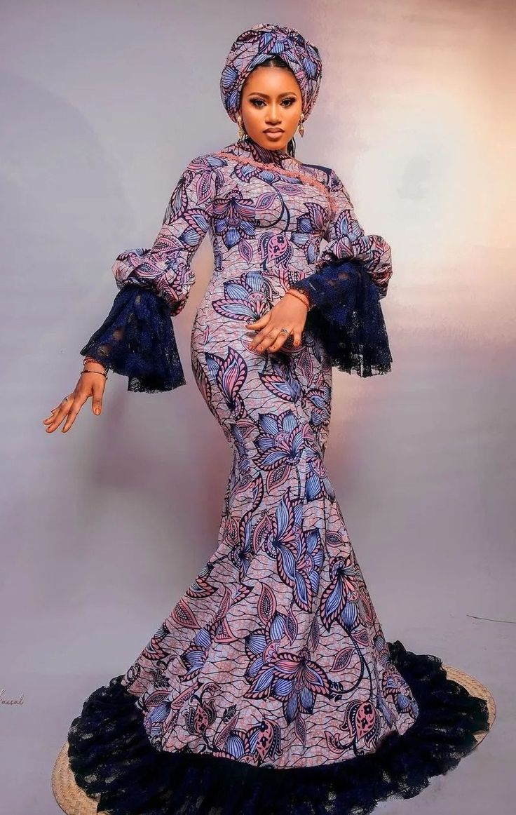 Elegant Ankara Long Gowns with Sleeves