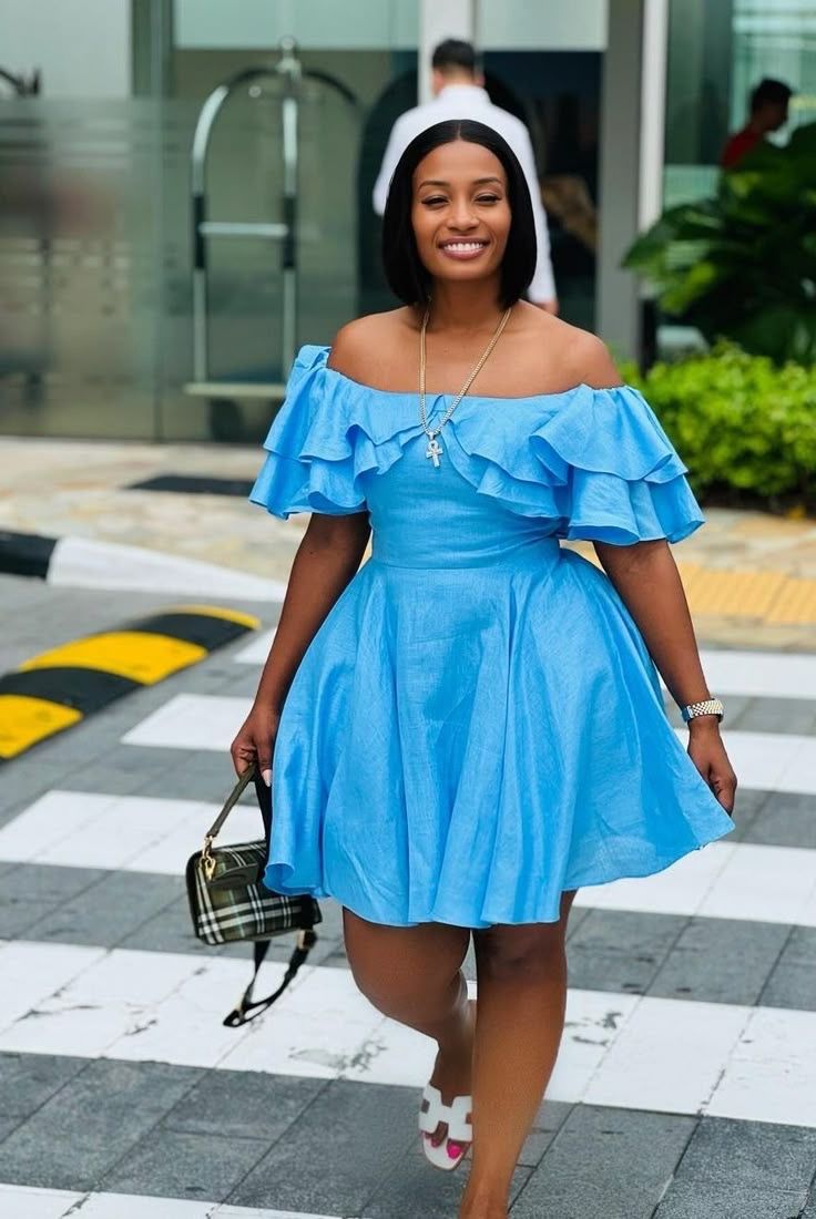 Plain Material Styles for Short Gown ​