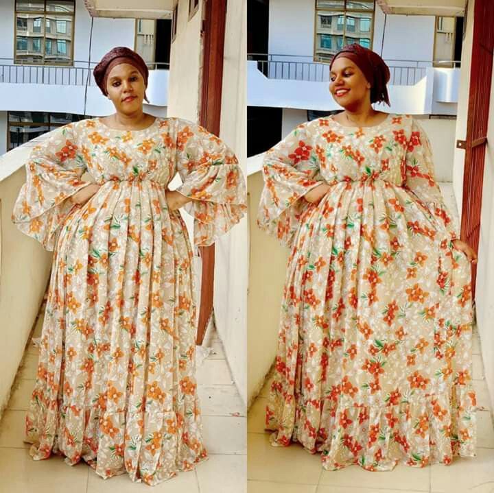 Flowered Chiffon Gown Styles