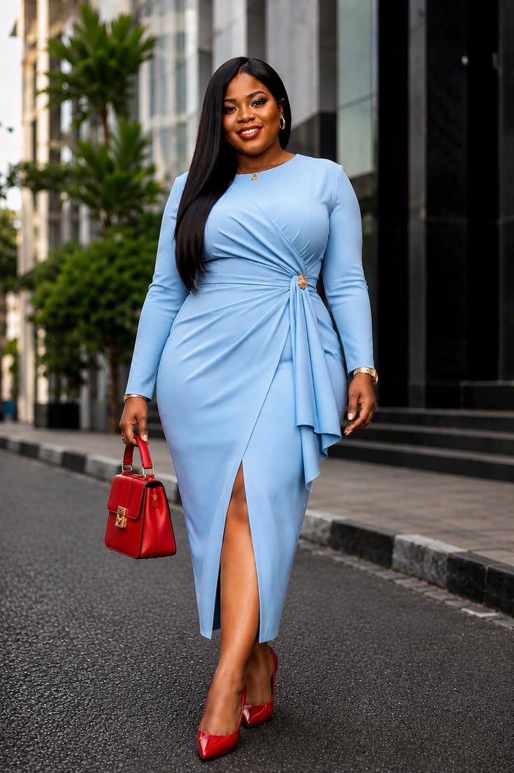 Plain Material Styles for Ladies in Nigeria ​