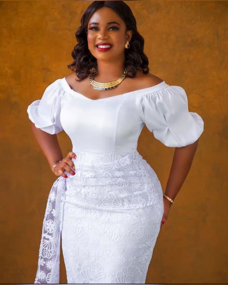 Short White Lace Gown Styles