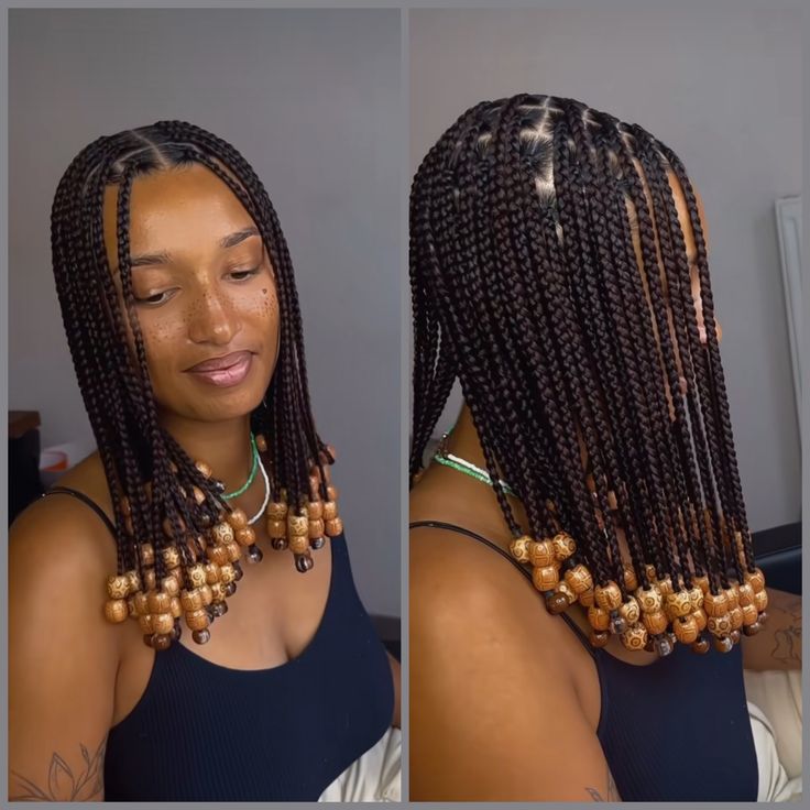 Bob Brazilian Wool Hairstyles with Beads