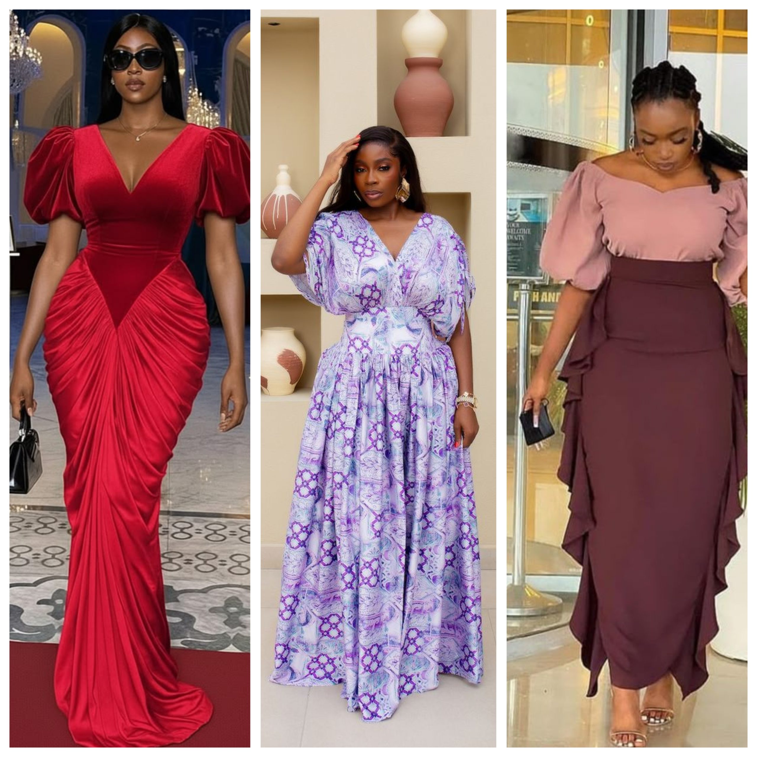 Crepe Material Styles for Long Gowns in Nigeria