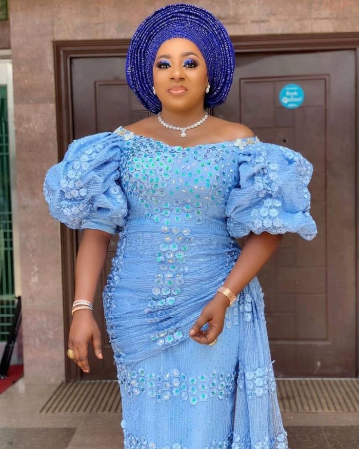 Simple Mature Lace Gown Styles in Nigeria