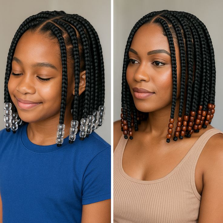 Bob Brazilian Wool Hairstyles with Beads