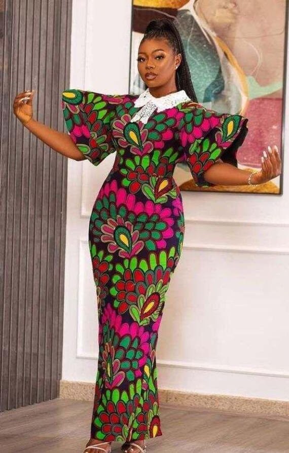 Latest Trendy Ankara Long Gown Designs 