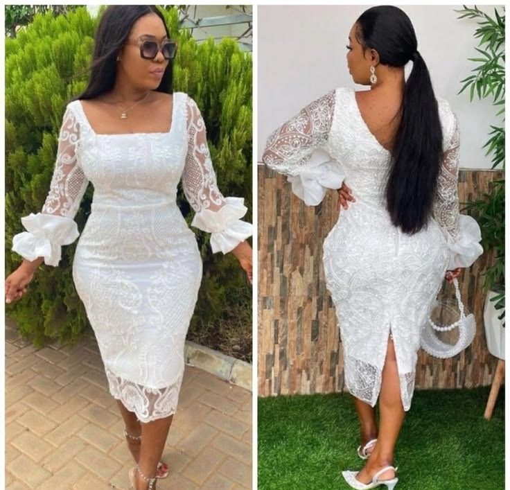 White Lace Gown Styles for Young Ladies