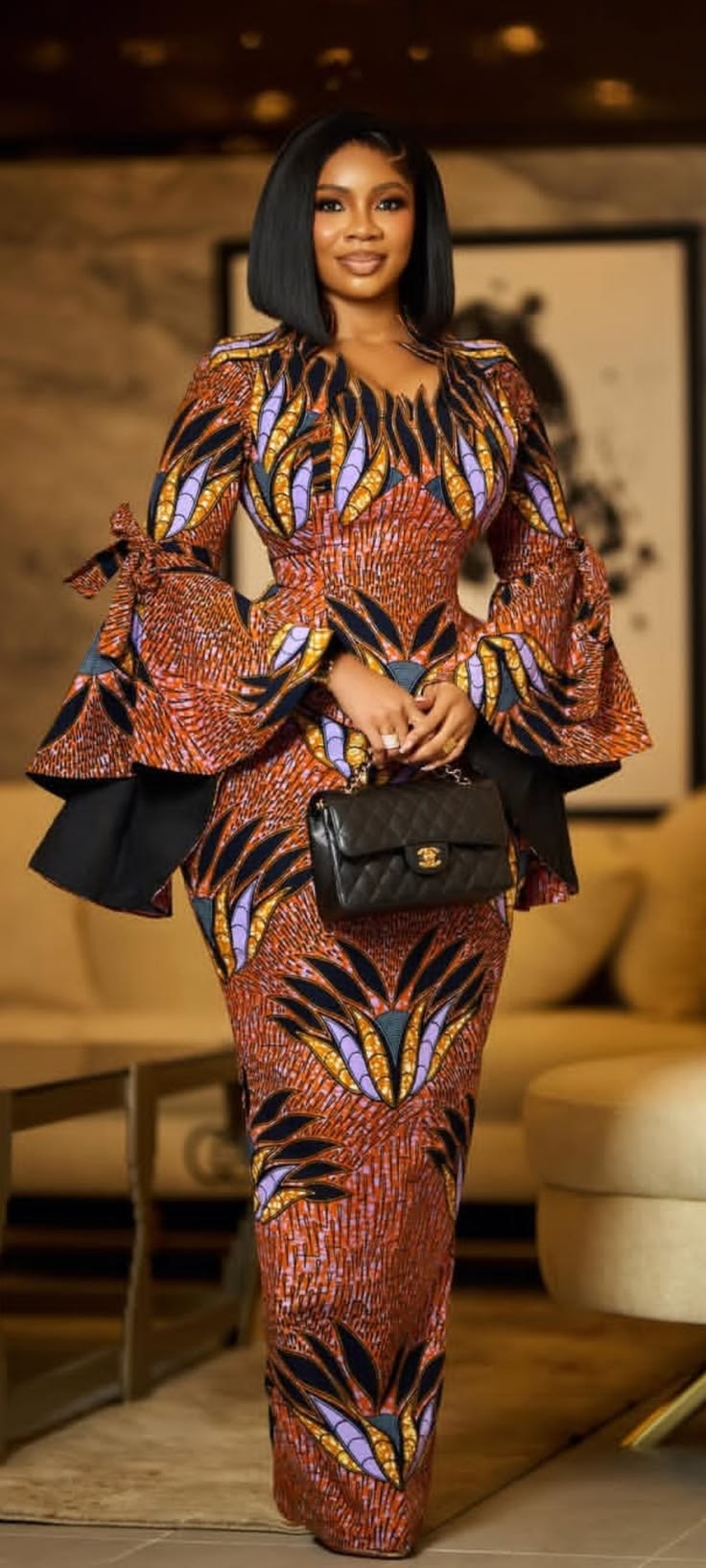 Elegant Ankara Long Gowns with Sleeves