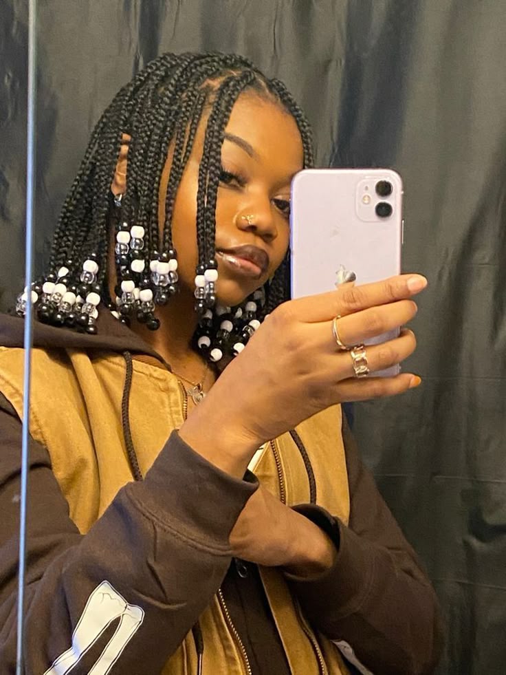 Bob Brazilian Wool Hairstyles with Beads