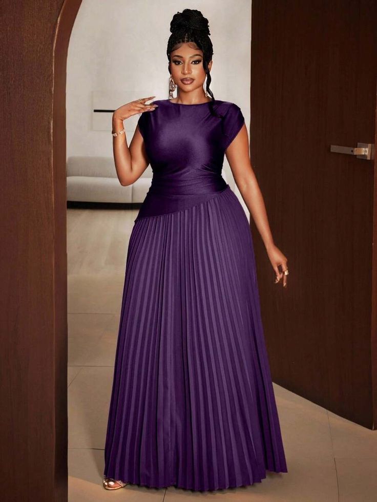Plain Material Styles for Long Gown