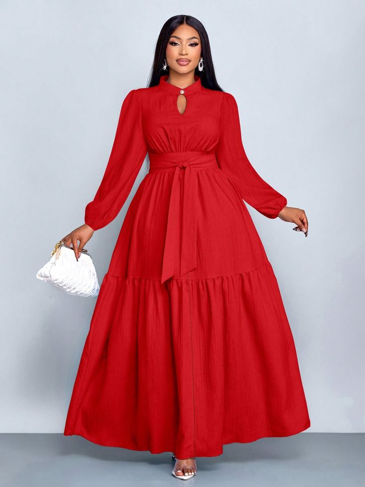 Plain Material Styles for Long Gown