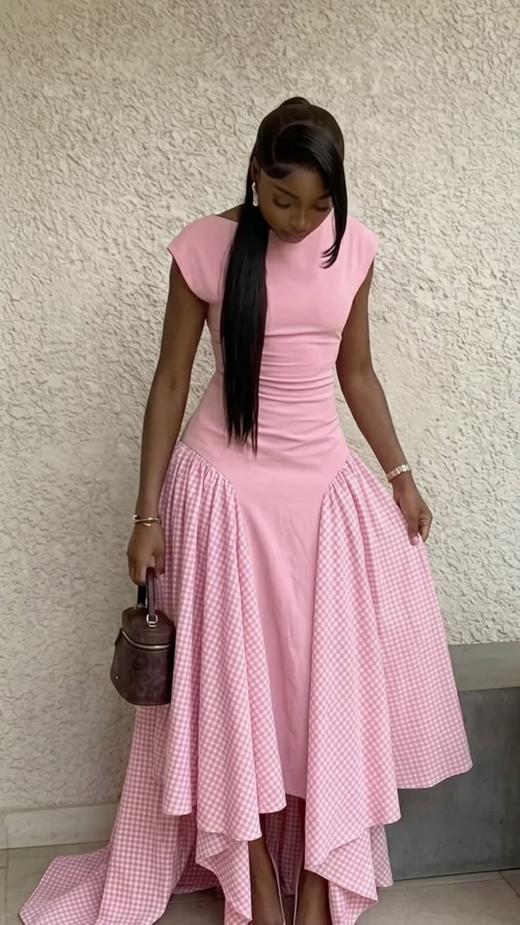 Plain Material Styles for Long Gowns