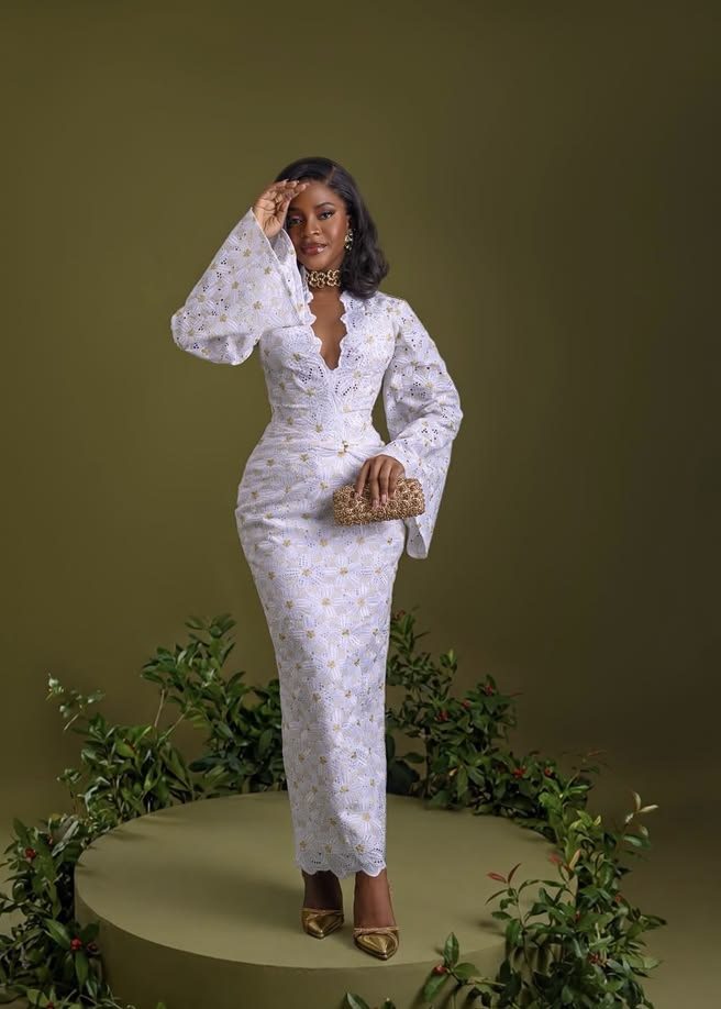 Long White Lace Gown Styles