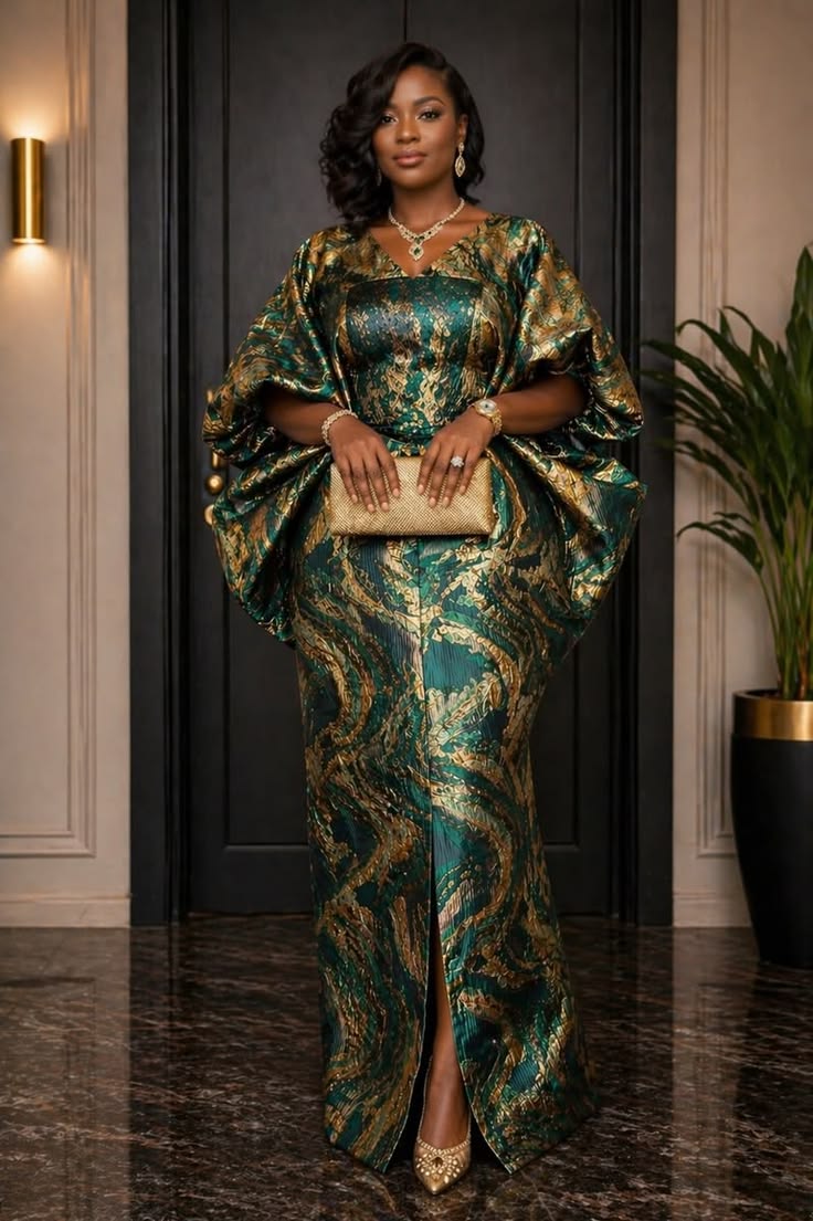 Brocade Long Gown Styles