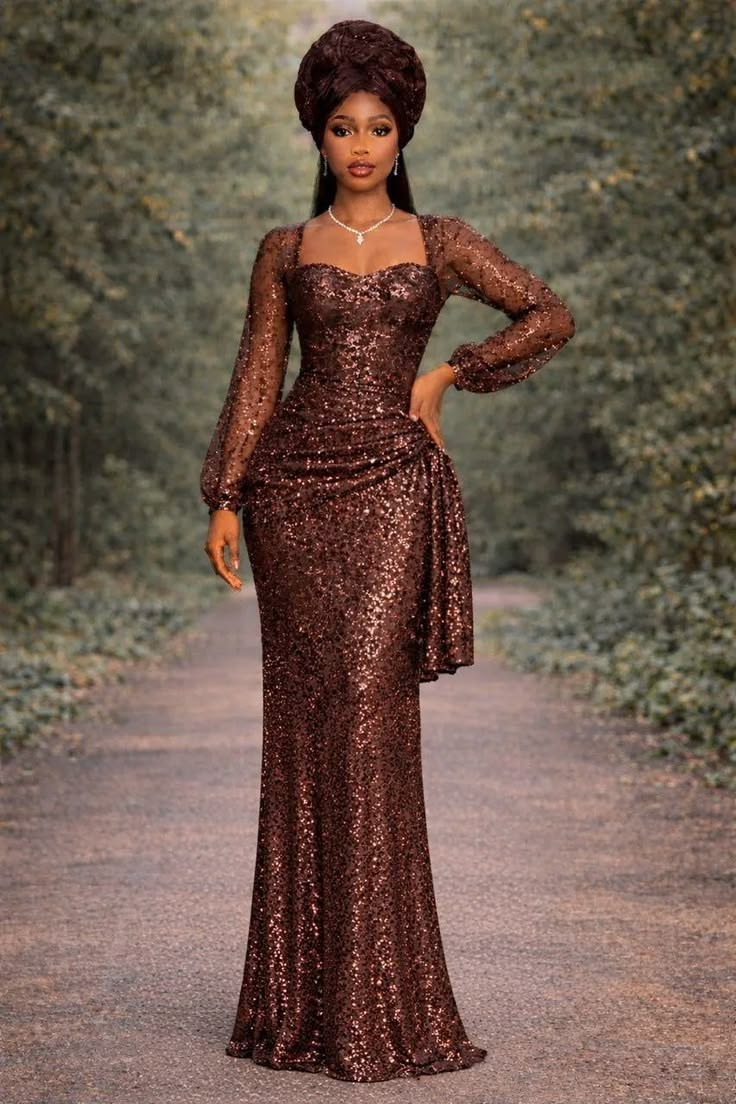 Simple Fine Asoebi Lace Ideas 