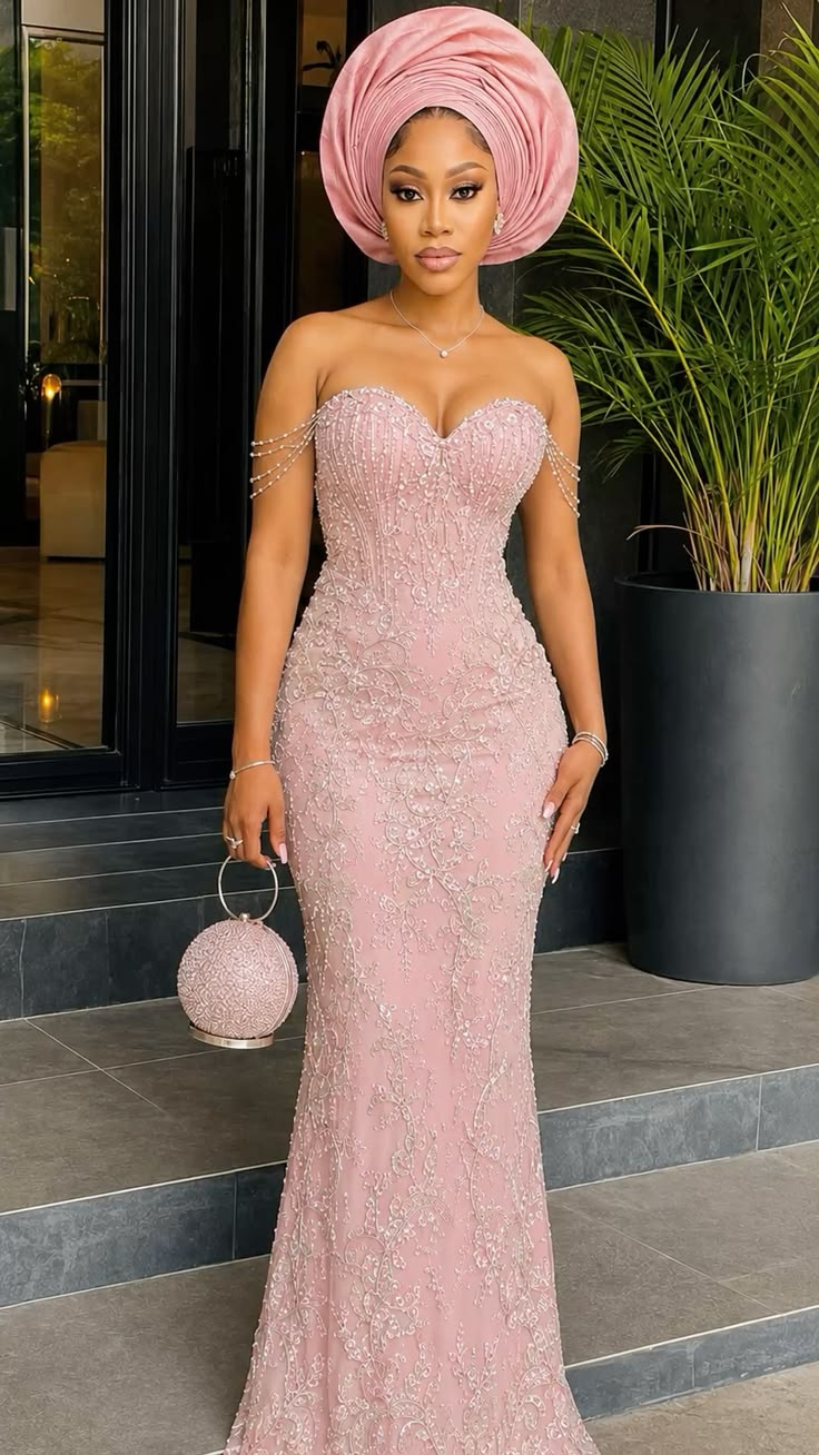 Simple Fine Asoebi Lace Ideas 