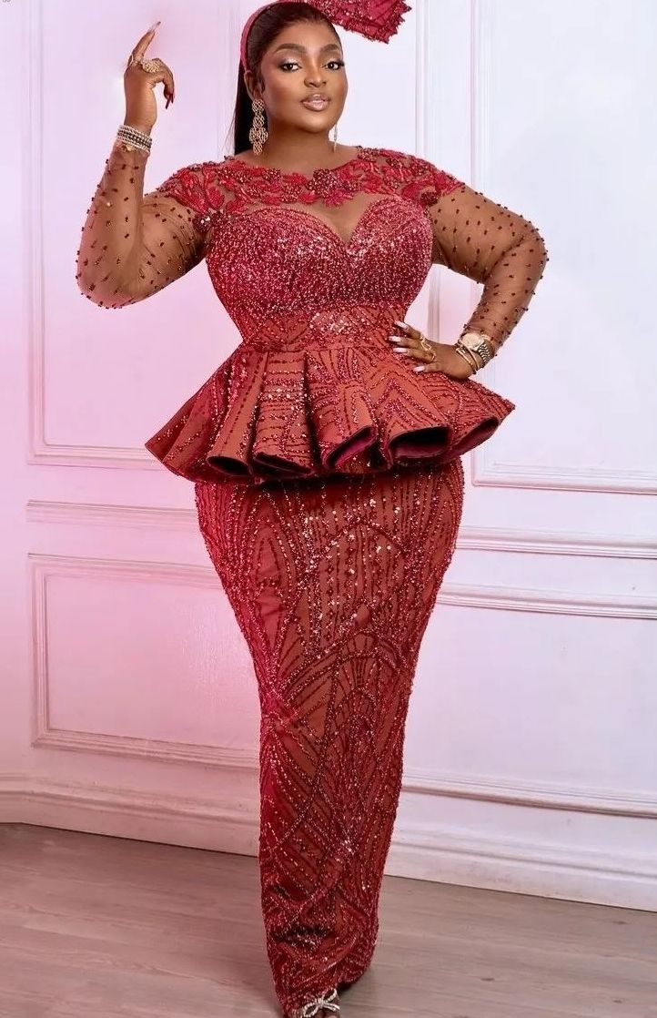 Peplum Lace Skirt and Blouse